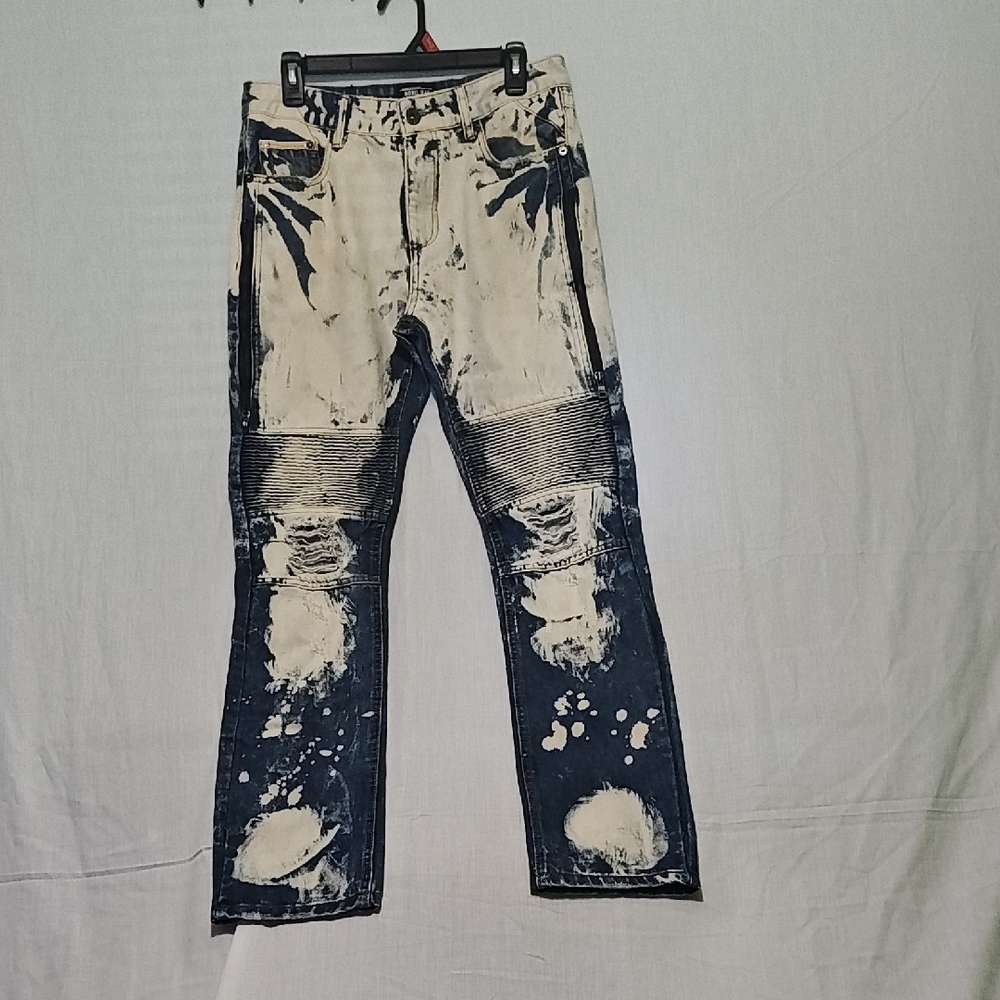 Stylish Blue and White Men's Jeans